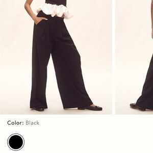 Maeve Black Wide-Leg Pants High-Waisted Flowing